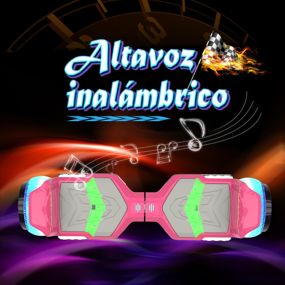 Full Fuselage Dazzling Lights Wheel Self Balancing Hoverboard with Bluetooth Speaker for Kids & Adults