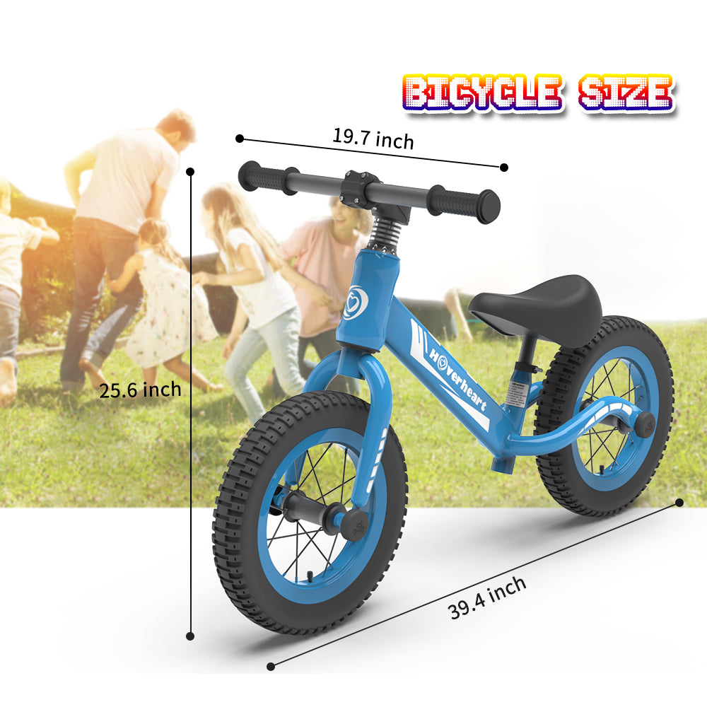 HOVER HEART Lightweight Kid's Balance Bike, 12'' Sports Balance Bike for Toddlers 18~48 Months, 2~4 Years Old with Adjustable seat and Absorbing Pneumatic Tire (Blue)