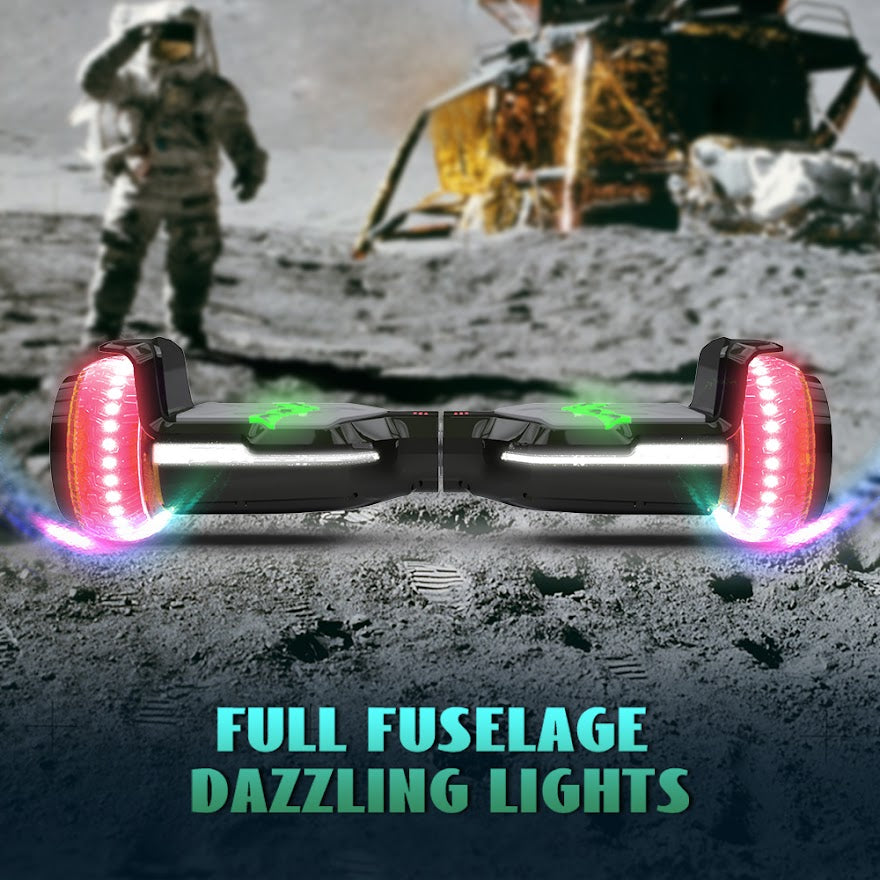 Full Fuselage Dazzling Lights Wheel Self Balancing Hoverboard with Bluetooth Speaker for Kids & Adults