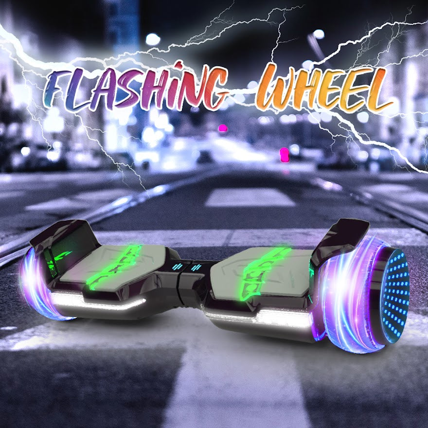 Full Fuselage Dazzling Lights Wheel Self Balancing Hoverboard with Bluetooth Speaker for Kids & Adults