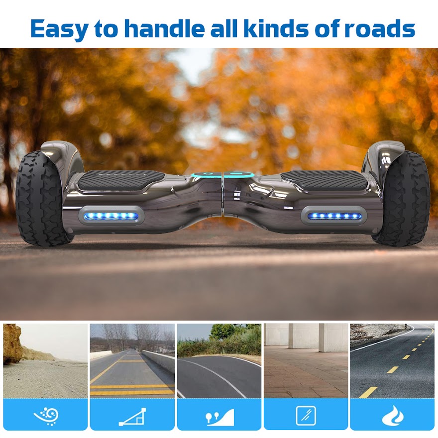 Hoverboard Self Balancing Scooter for Kids Hover Board with 6.5" wide Wheels Built-in Bluetooth Speaker Bright LED Lights UL2272 Certified