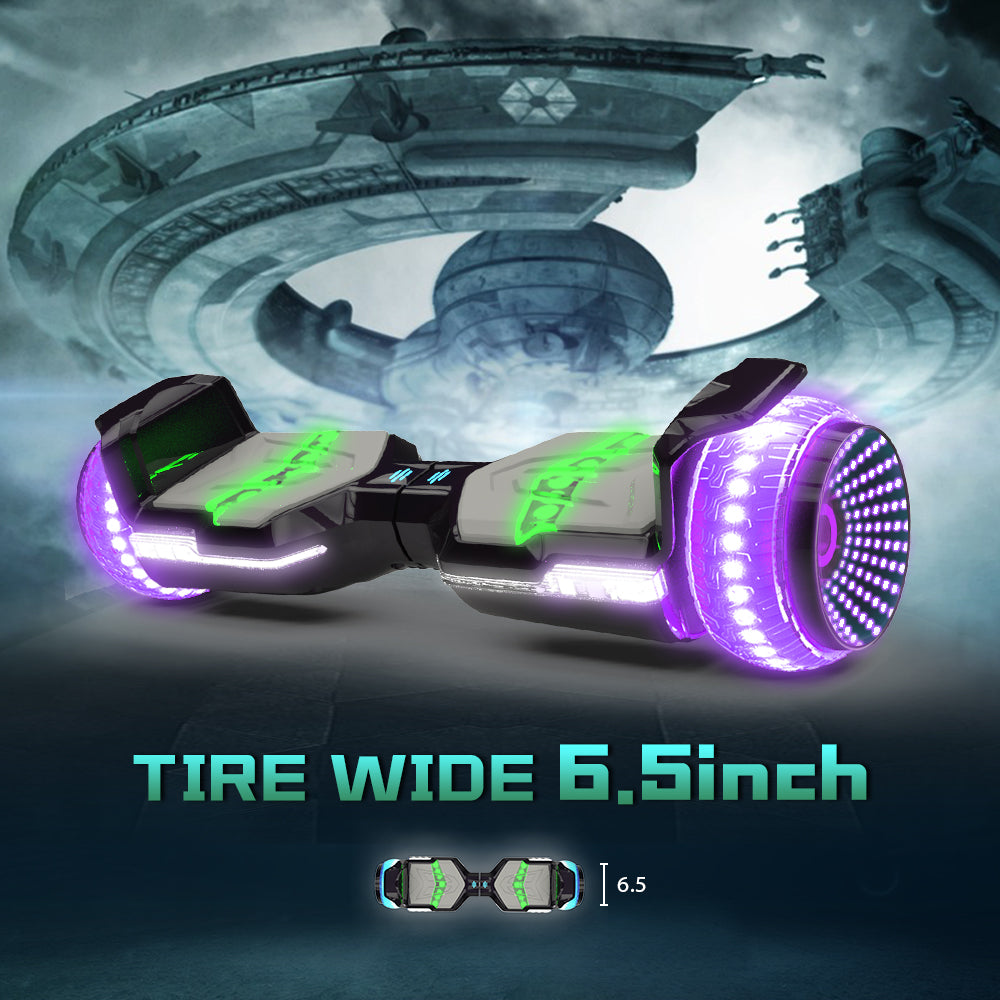 Full Fuselage Dazzling Lights Wheel Self Balancing Hoverboard with Bluetooth Speaker for Kids & Adults