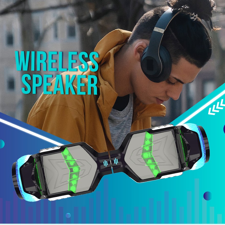 Full Fuselage Dazzling Lights Wheel Self Balancing Hoverboard with Bluetooth Speaker for Kids & Adults
