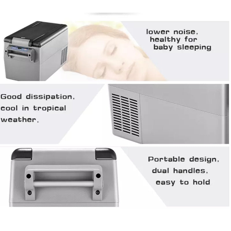 KAPAS 32L(34 Quarts) DC 12/24V portable compressor refrigerator freezer car fridge for car, home, truck and camping
