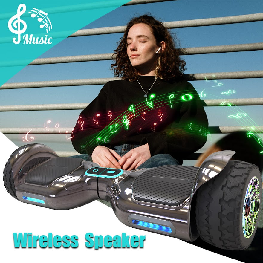Hoverboard Self Balancing Scooter for Kids Hover Board with 6.5" wide Wheels Built-in Bluetooth Speaker Bright LED Lights UL2272 Certified