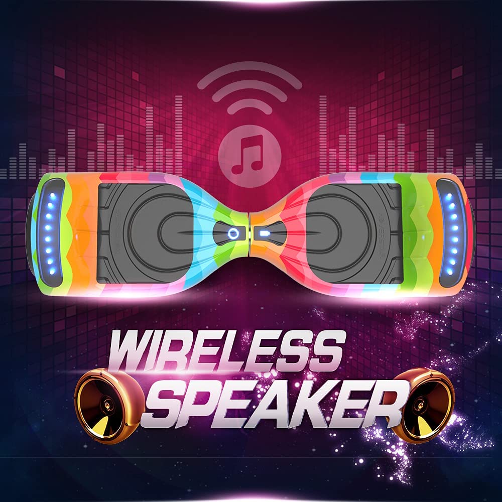 HOVERSTAR Hoverboard All New Version-HS2.0, Chrome Color & Coating Skins Two Wheels Self-Balancing Scooter with Wireless Speaker Playing Music & Led Wheels Flashing Lights