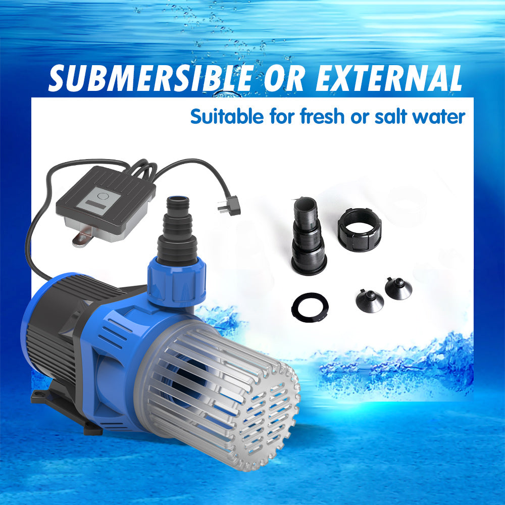 Variable Water Pump, Aquariums Ultra Quiet Circulation Amphibious Pump for Aquarium, Fish Tank, Pond and Fountain, - 3170GPH