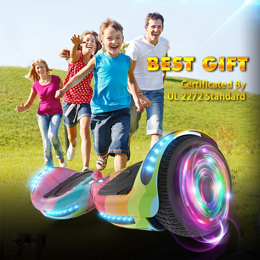 HOVERSTAR Hoverboard All New Version-HS2.0, Chrome Color & Coating Skins Two Wheels Self-Balancing Scooter with Wireless Speaker Playing Music & Led Wheels Flashing Lights