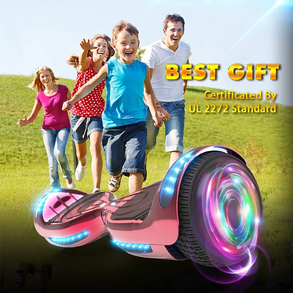 HOVERSTAR Hoverboard All New Version-HS2.0, Chrome Color & Coating Skins Two Wheels Self-Balancing Scooter with Wireless Speaker Playing Music & Led Wheels Flashing Lights