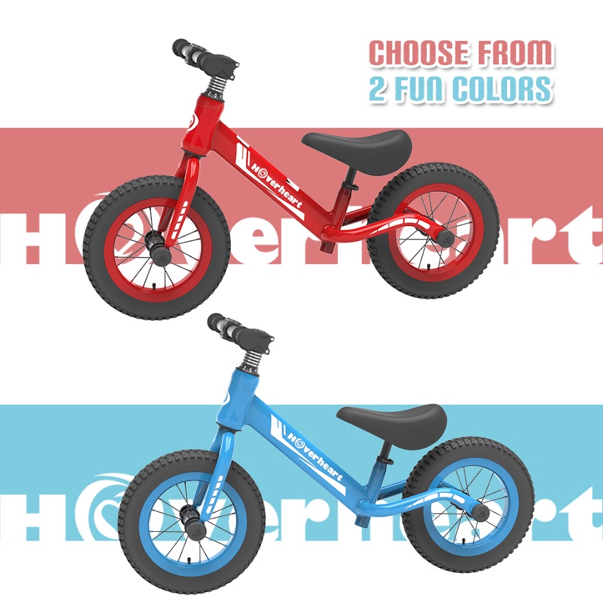 HOVER HEART Lightweight Kid's Balance Bike, 12'' Sports Balance Bike for Toddlers 18~48 Months, 2~4 Years Old with Adjustable seat and Absorbing Pneumatic Tire (Red)