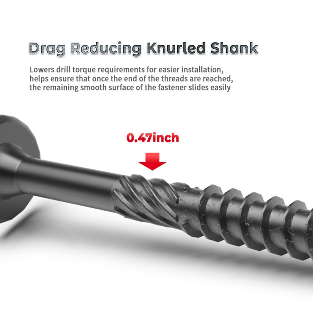 KAPAS Decking/Fencing Wood Screws #14 1/4 X 2 7/8” Flat Head, T30 Torx Drive (200 pcs with 4 T30 Torx Drive)