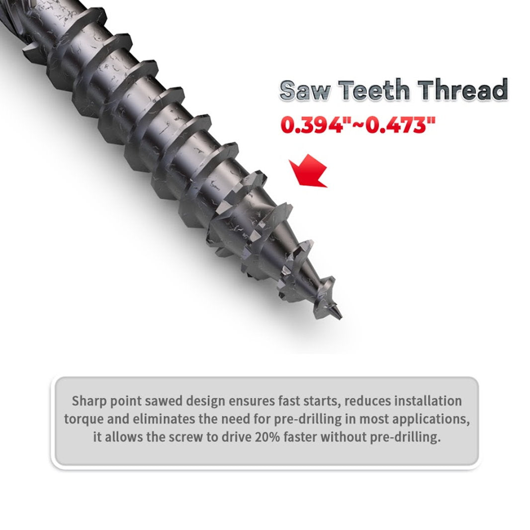 KAPAS Decking/Fencing Wood Screws #14 1/4 X 4 1/2” Flat Head, T30 Torx Drive (400 Pcs with 8pcs T30 Torx Drive)