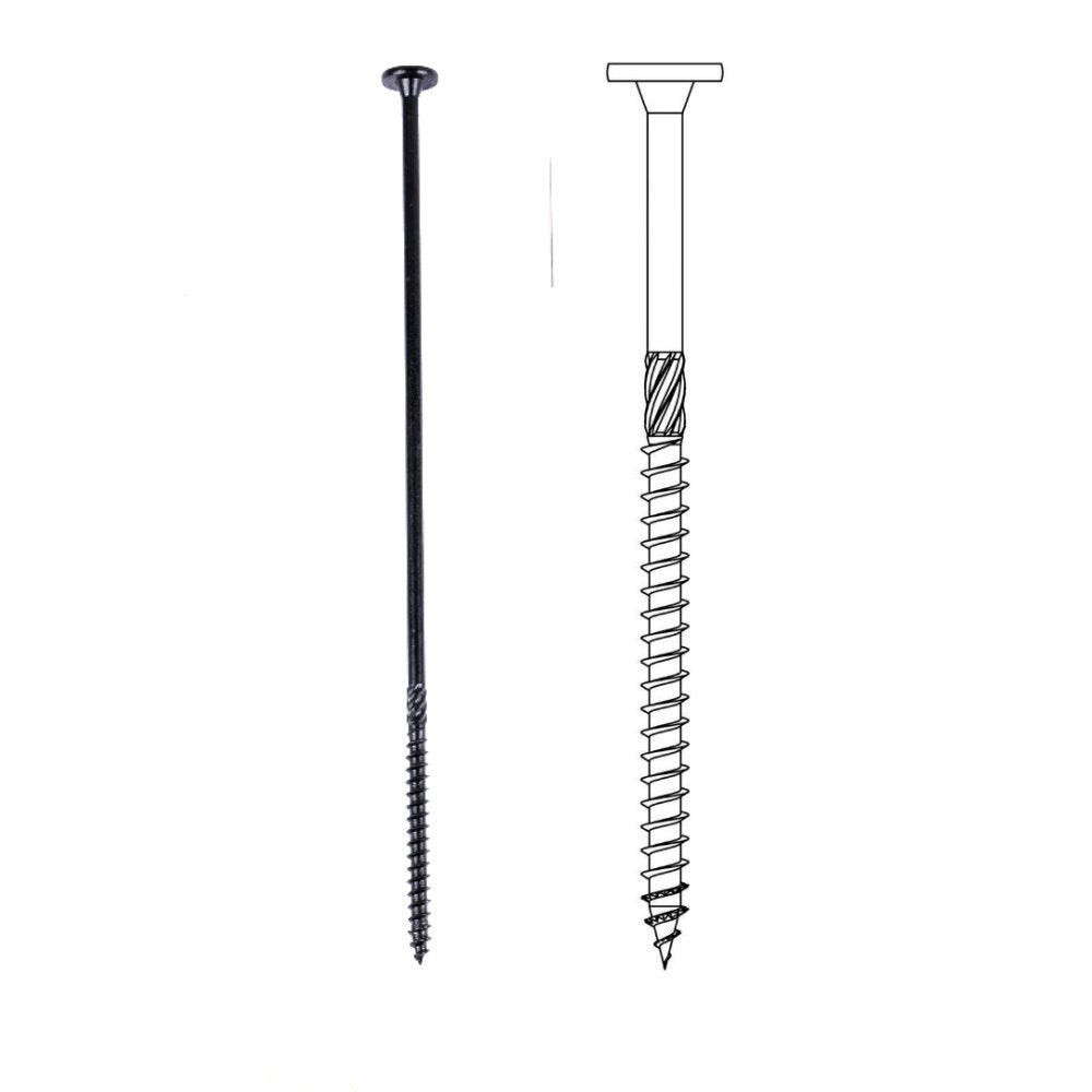 KAPAS Decking/Fencing Wood Screws #14 1/4 X 2 7/8” Flat Head, T30 Torx Drive (200 pcs with 4 T30 Torx Drive)