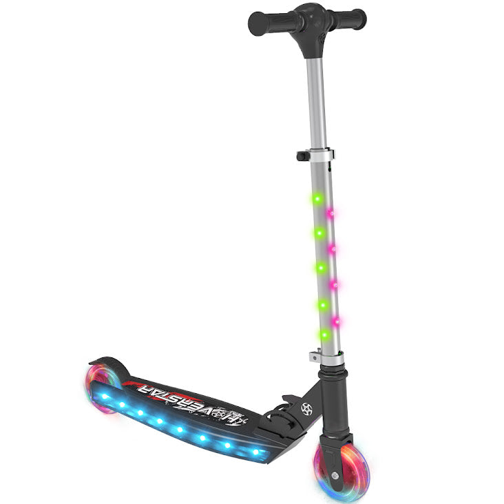 Kick Scooter for Kids, LED Light-up Scooter, Adjustable Handlebar,Includes Lights on Stem & Wheels, Ages 6+