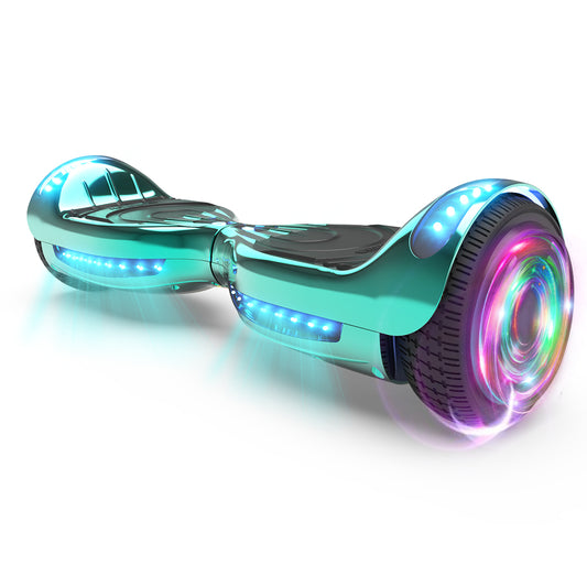 HOVERSTAR Hoverboard All New Version-HS2.0, Chrome Color & Coating Skins Two Wheels Self-Balancing Scooter with Wireless Speaker Playing Music & Led Wheels Flashing Lights