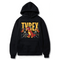 Carton Trex with Hat Logo Design. Ezwear Casual Hooded Sweatshirts, Long Sleeve Pullovers with Drawstring, Slight Stretch, Solid Color, Loose Fit,Daily Wear-Summer-Winter, 60% Cotton 40% Polyester, provide hoodies for McDonald's in the US