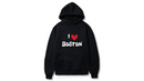 I Love Boston Design. Ezwear Casual Hooded Sweatshirts, Long Sleeve Pullovers with Drawstring, Slight Stretch, Solid Color, Loose Fit,Daily Wear-Summer-Winter, 60% Cotton 40% Polyester, provide hoodies for McDonald's in the US