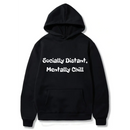 Socially Distant, Mentally Chill Logo Design. Ezwear Casual Hooded Sweatshirts, Long Sleeve Pullovers with Drawstring, Slight Stretch, Solid Color, Loose Fit,Daily Wear-Summer-Winter, 60% Cotton 40% Polyester, provide hoodies for McDonald's in the US