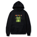 Frog with Awesome Logo Design. Ezwear Casual Hooded Sweatshirts, Long Sleeve Pullovers with Drawstring, Slight Stretch, Solid Color, Loose Fit,Daily Wear-Summer-Winter, 60% Cotton 40% Polyester, provide hoodies for McDonald's in the US