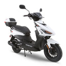 RAPPI RSS-50 White Street Legal Scooter 50-49cc Equipped With Rear Storage Trunk, Four Stroke, Cylinder, CVT