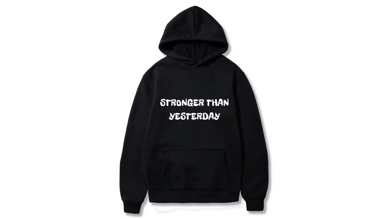 Stronger than Yesterday Design. Ezwear Casual Hooded Sweatshirts, Long Sleeve Pullovers with Drawstring, Slight Stretch, Solid Color, Loose Fit,Daily Wear-Summer-Winter, 60% Cotton 40% Polyester, provide hoodies for McDonald's in the US