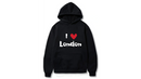 I Love London Design. Ezwear Casual Hooded Sweatshirts, Long Sleeve Pullovers with Drawstring, Slight Stretch, Solid Color, Loose Fit,Daily Wear-Summer-Winter, 60% Cotton 40% Polyester, provide hoodies for McDonald's in the US