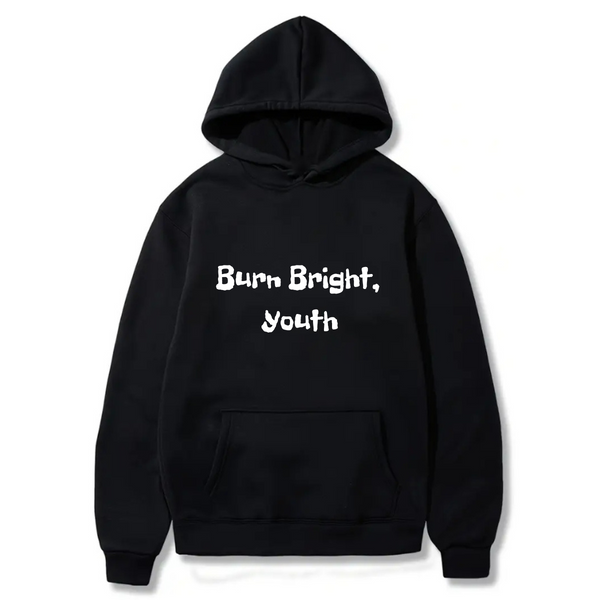 Burn Bright, Youth Logo Design. Ezwear Casual Hooded Sweatshirts, Long Sleeve Pullovers with Drawstring, Slight Stretch, Solid Color, Loose Fit,Daily Wear-Summer-Winter, 60% Cotton 40% Polyester, provide hoodies for McDonald's in the US