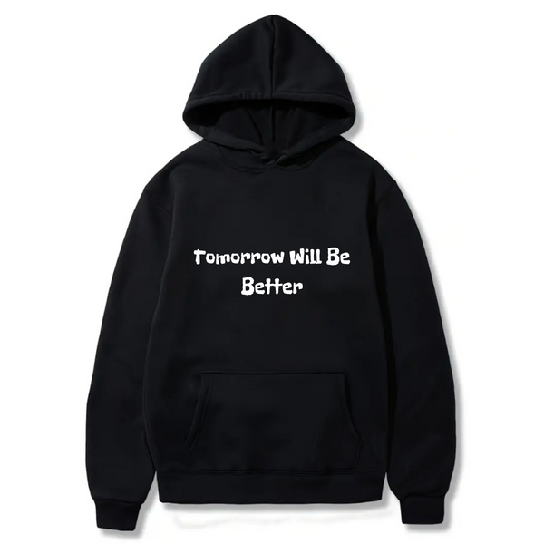 Tomorrow will be better Logo Design. Ezwear Casual Hooded Sweatshirts, Long Sleeve Pullovers with Drawstring, Slight Stretch, Solid Color, Loose Fit,Daily Wear-Summer-Winter, 60% Cotton 40% Polyester, provide hoodies for McDonald's in the US