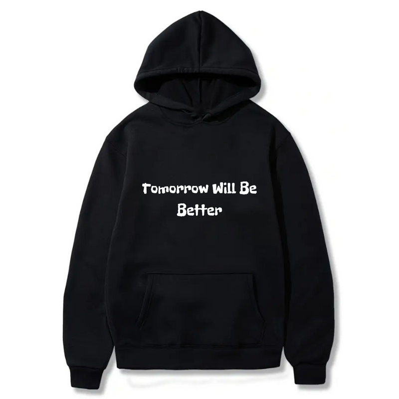 Tomorrow will be better Logo Design. Ezwear Casual Hooded Sweatshirts, Long Sleeve Pullovers with Drawstring, Slight Stretch, Solid Color, Loose Fit,Daily Wear-Summer-Winter, 60% Cotton 40% Polyester, provide hoodies for McDonald's in the US