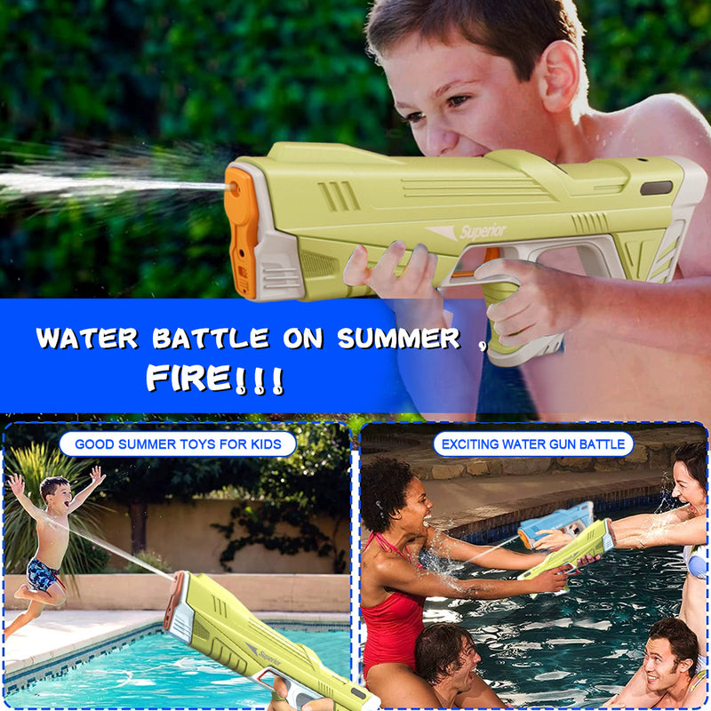 Electric Water Toy Gun for Kids, Long Range of up to 10 Meters, Powered Toy Gun for Recreation and Interaction of Kids and Family, Blue/ Green