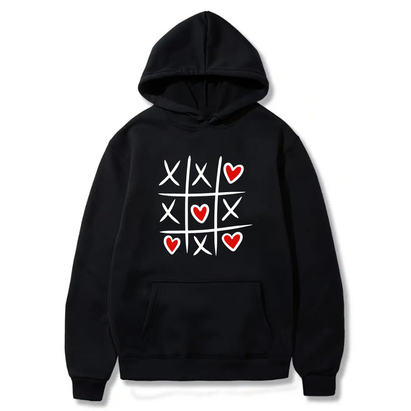 Happy Valentine's Day Love Icon logo Design.  Logo Design. Ezwear Casual Hooded Sweatshirts, Long Sleeve Pullovers with Drawstring, Slight Stretch, Solid Color, Loose Fit,Daily Wear, 60% Cotton 40% Polyester, provide hoodies for McDonald's in the US