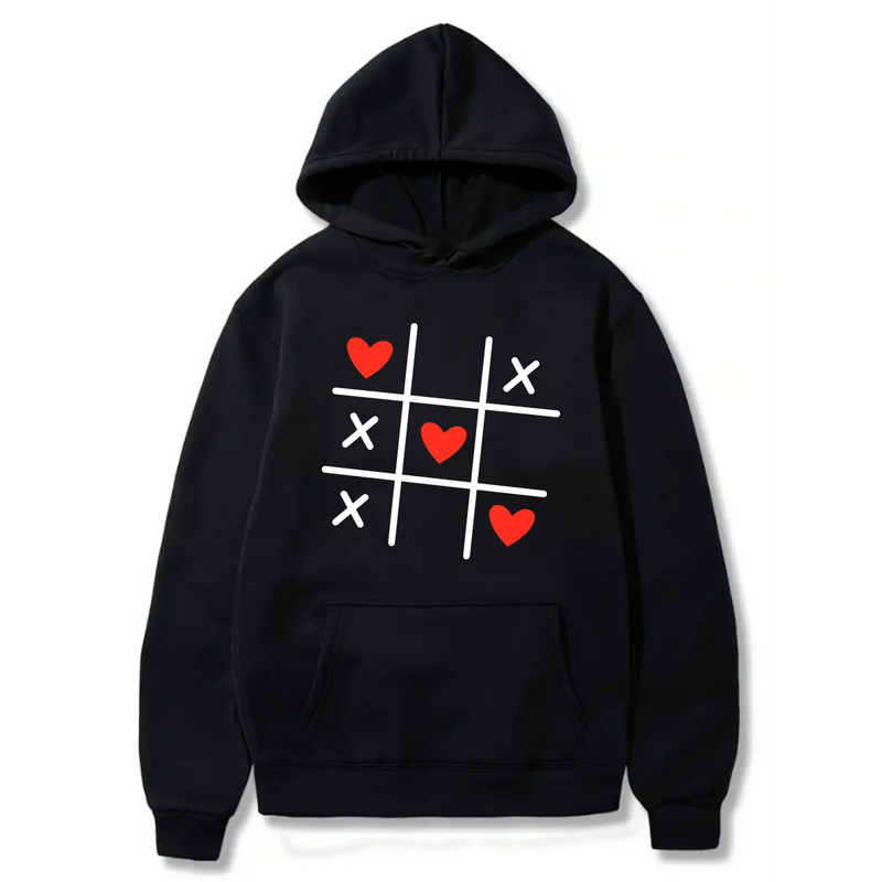 Happy Valentine's Day Love Icon logo Design.  Logo Design. Ezwear Casual Hooded Sweatshirts, Long Sleeve Pullovers with Drawstring, Slight Stretch, Solid Color, Loose Fit,Daily Wear, 60% Cotton 40% Polyester, provide hoodies for McDonald's in the US