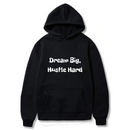 Dream Big, Hustle Hard Logo Design. Ezwear Casual Hooded Sweatshirts, Long Sleeve Pullovers with Drawstring, Slight Stretch, Solid Color, Loose Fit,Daily Wear-Summer-Winter, 60% Cotton 40% Polyester, provide hoodies for McDonald's in the US