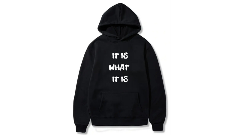 It is What it is Design. Ezwear Casual Hooded Sweatshirts, Long Sleeve Pullovers with Drawstring, Slight Stretch, Solid Color, Loose Fit,Dailywear Summer-Winter, 60%Cotton 40% Polyester, provide hoodies for McDonald's in the US