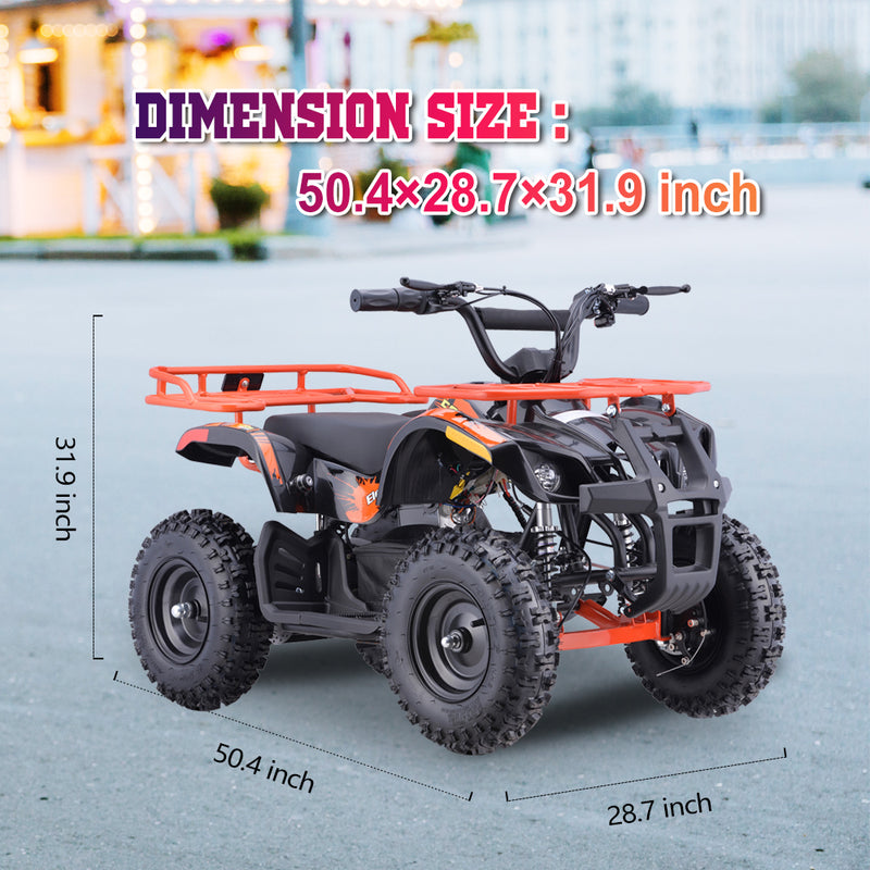 HOVER HEART Dirt Quad 500 for Kids Teenager, 36V Electric 4-Wheeler for Teens, X-Large Metal Frame, Speed Control, Suspension, Disc Brake, Charger Included