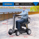 Foldable Mobility Scooter for Adults & Senior, 4 Wheels Powered Device for Travel, Lightweight and Portable, with LED Strip Light, Storage Bag, Charger Included, No Assemble Required