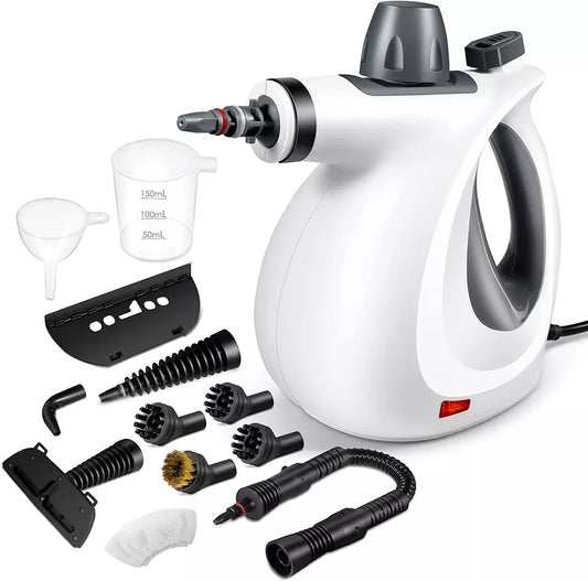 Pressurized Handheld Multi-Surface Natural Steam Cleaner with 12 pcs Accessories