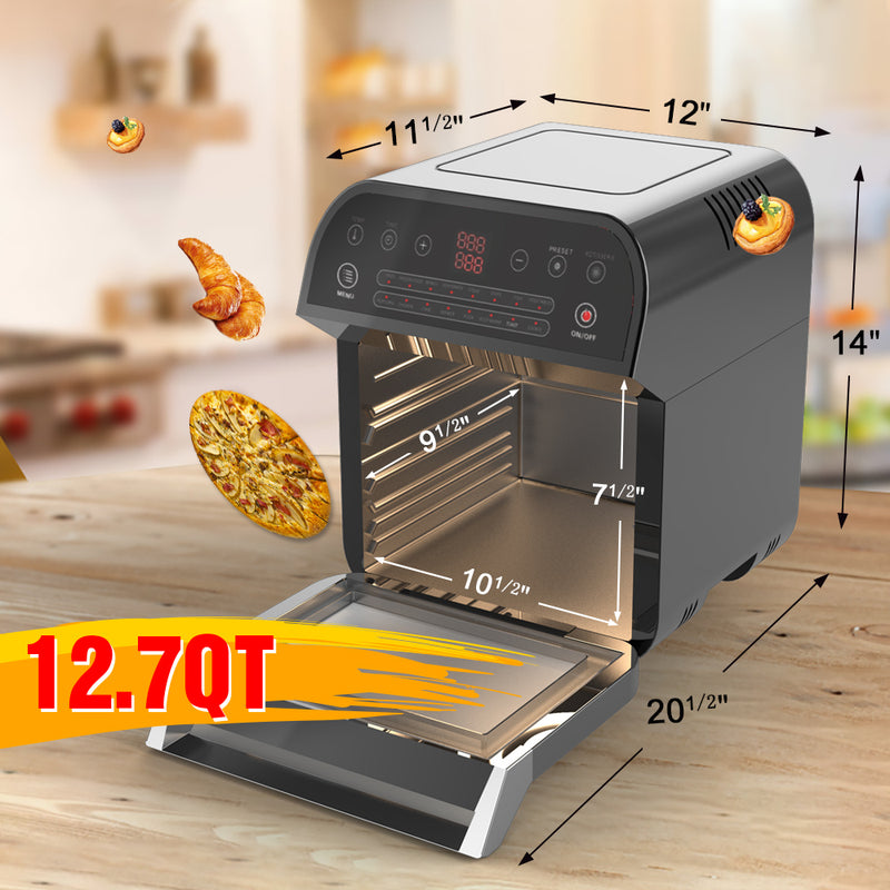 12.7 QT AIR FRYER, LARGE CAPACITY 1600W WITH 16 PRESETS COOKING MODES