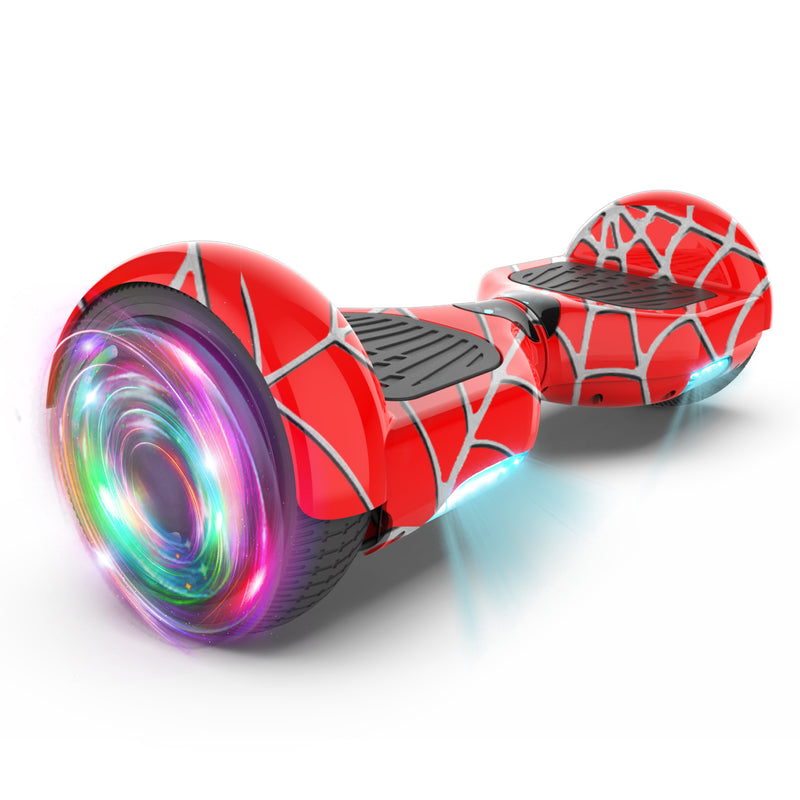 HOVERSTAR Bluetooth Hoverboard for Kids, Spider Color and Chrome Color Self Balancing Scooter Built-in Wireless Speaker and Flashing Wheels