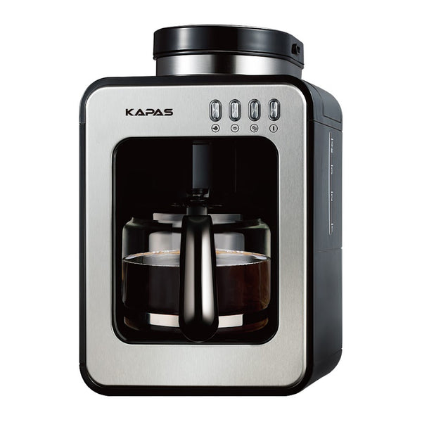 KAPAS Mini Automatic Coffee Machine With Grinding Function, Programmable Timer Mode and Keep Warm Plate,0.6L Capacity, 600W