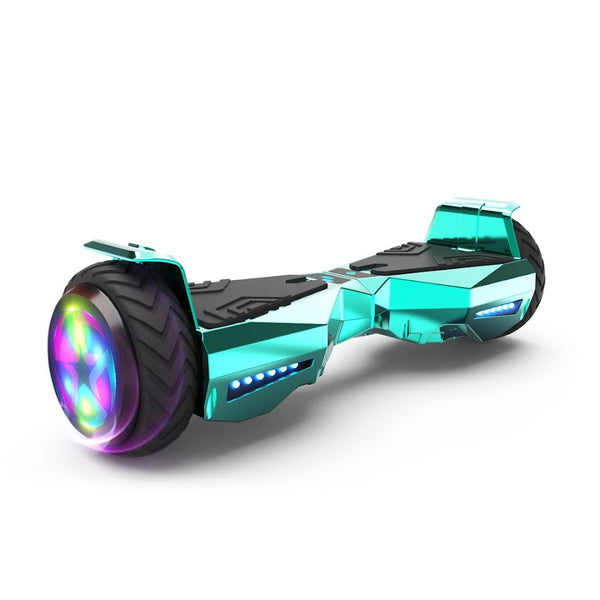 H-Warrior Hoverboard with LED Wheels, Bluetooth Speaker | Chrome Turquoise