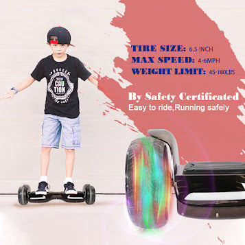 Hoverboard  Newest Flash Light with 500W Motor, Off Road All Terrian 6.5" Self Balancing Hoverboards with Bluetooth Music Speaker