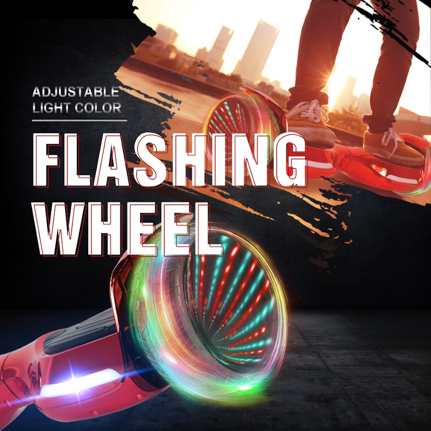 Hoverboard  Newest Flash Light with 500W Motor, Off Road All Terrian 6.5" Self Balancing Hoverboards with Bluetooth Music Speaker