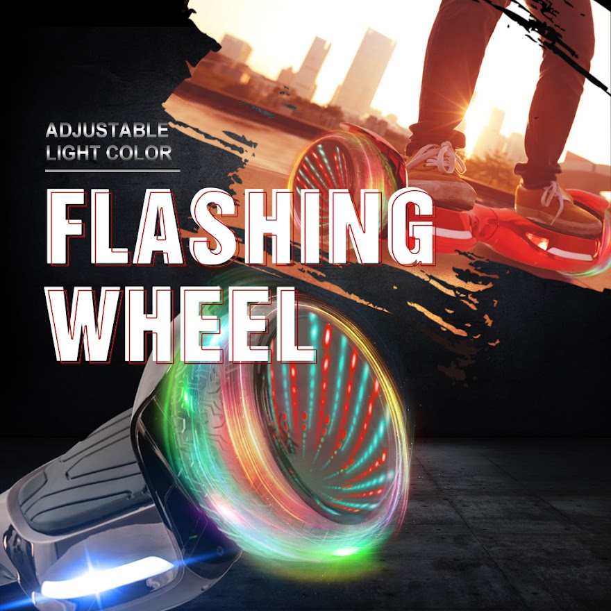 Hoverboard  Newest Flash Light with 500W Motor, Off Road All Terrian 6.5" Self Balancing Hoverboards with Bluetooth Music Speaker