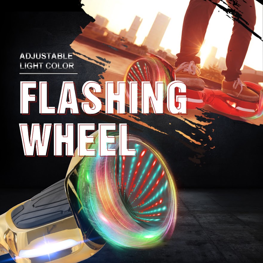 Hoverboard  Newest Flash Light with 500W Motor, Off Road All Terrian 6.5" Self Balancing Hoverboards with Bluetooth Music Speaker