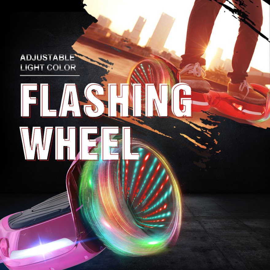 Hoverboard  Newest Flash Light with 500W Motor, Off Road All Terrian 6.5" Self Balancing Hoverboards with Bluetooth Music Speaker