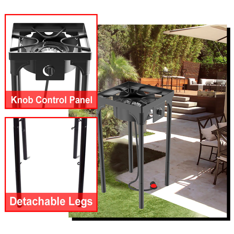 Outdoor & Indoor Portable Propane Stove, Single Burners with Gas Premi –  DOUBLE GLOBAL INC