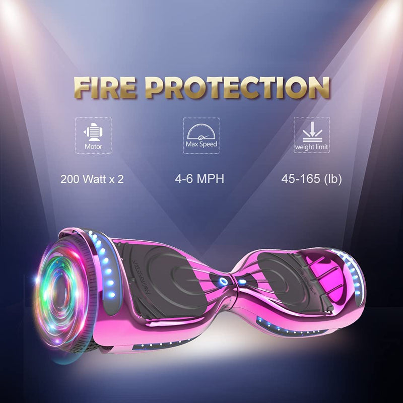 HOVERSTAR Hoverboard All New Version-HS2.0, Chrome Color & Coating Skins Two Wheels Self-Balancing Scooter with Wireless Speaker Playing Music & Led Wheels Flashing Lights