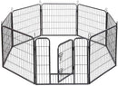 Dog Fence & Pet Playpen, Heavy Duty Foldable Metal Dog Pen 32" Height with Door for Outdoor Exercise, Indoor Kennels