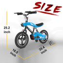 Hoverheart 12” inch Wheels Aluminum Alloy Children's Bicycle with LED Night Light Spring Fork Motocross Bike For 4~8 Years Oid Kids (Blue)